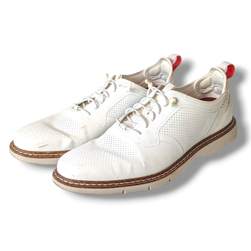Stacy Adams Synchro Oxford Redzone White Leather Comfort Shoes: US Men's 8